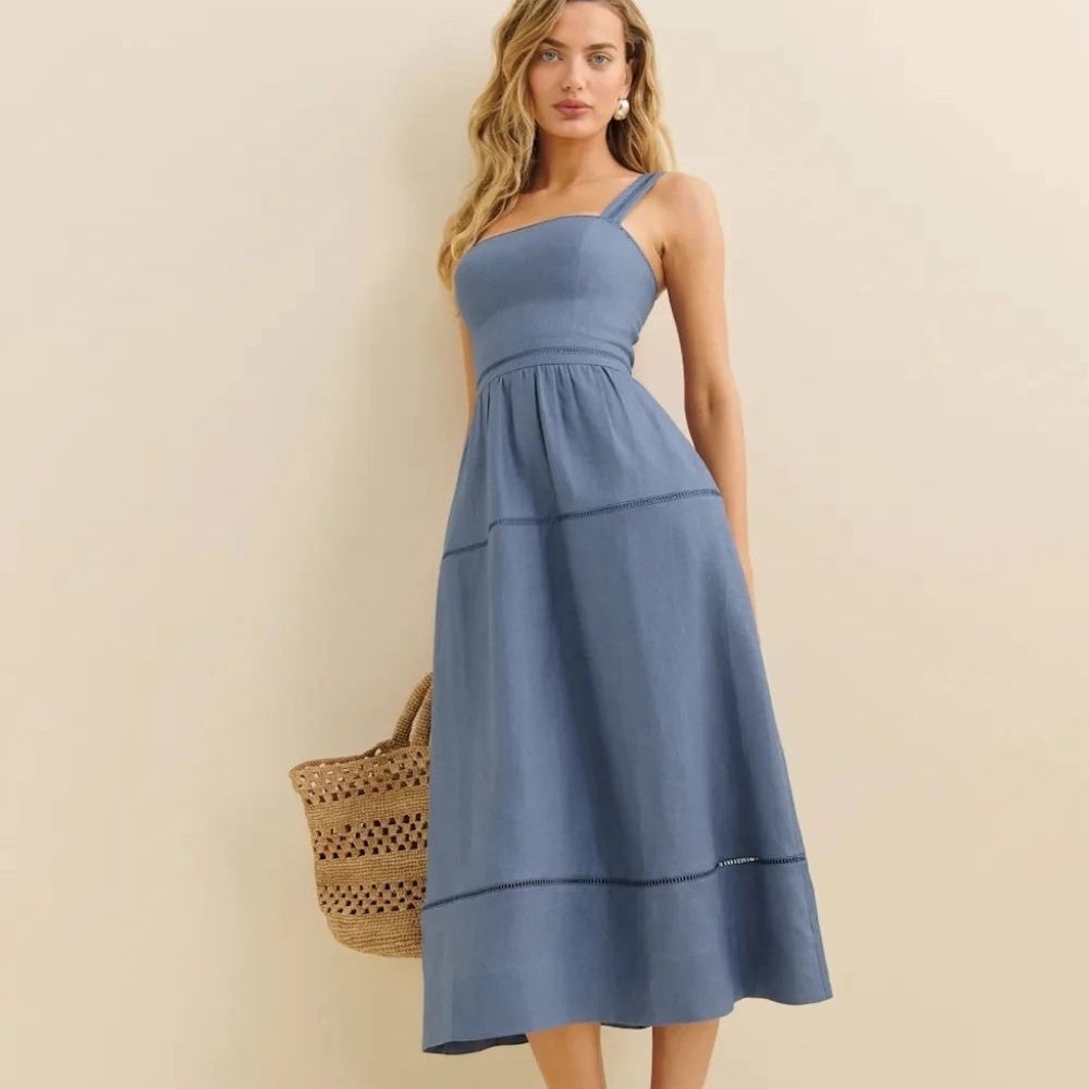 NWOT Reformation Everett Linen Dress Size 2